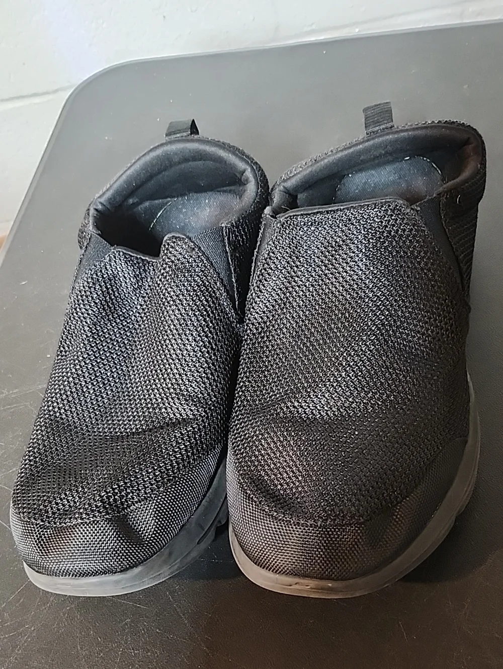Skechers Men's Black Slip-On Mesh Loafers